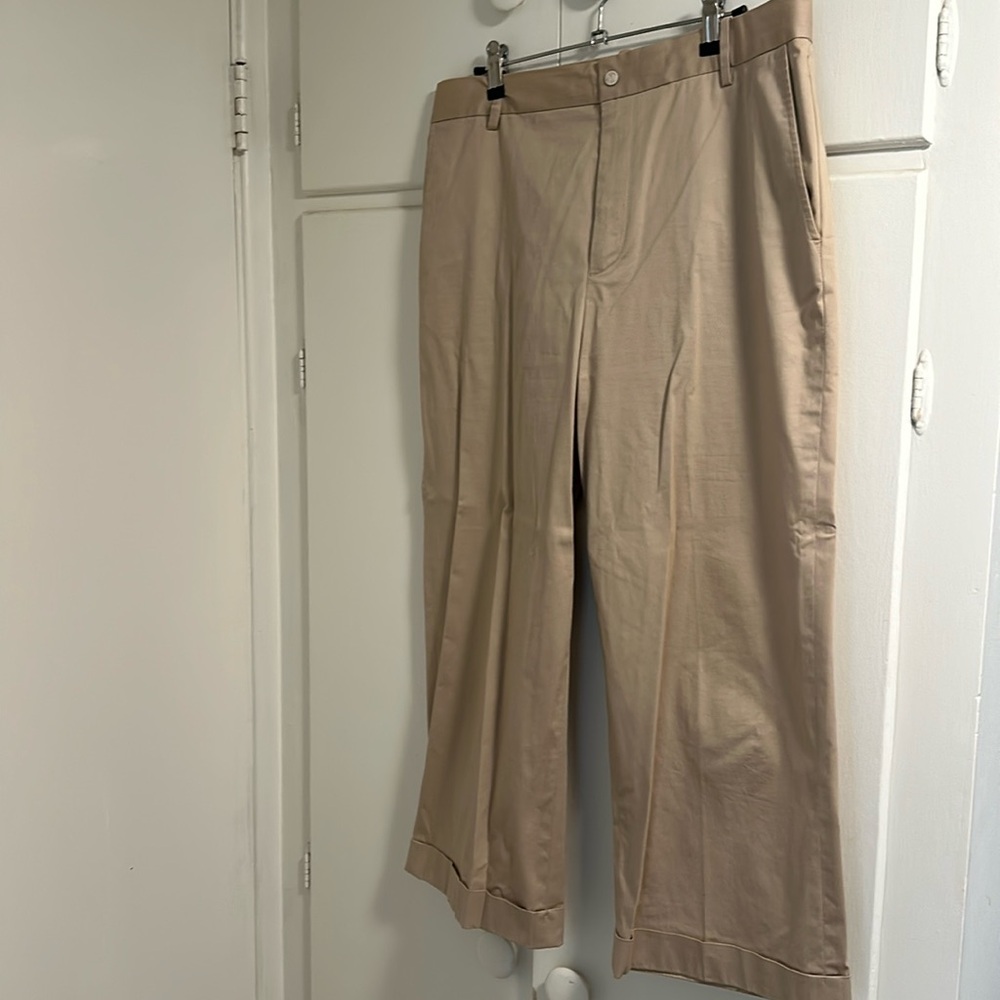JBrand crop cuffed khaki trousers